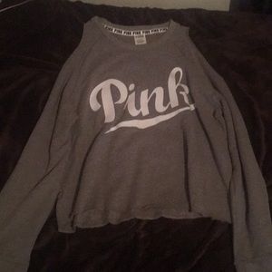 Vs cropped cold shoulder sweater